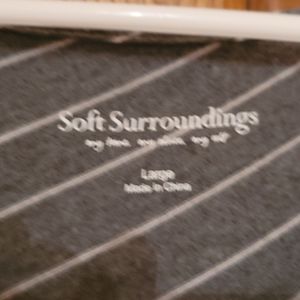 Soft Surroundings, L, grey/white long dress, sleeveless